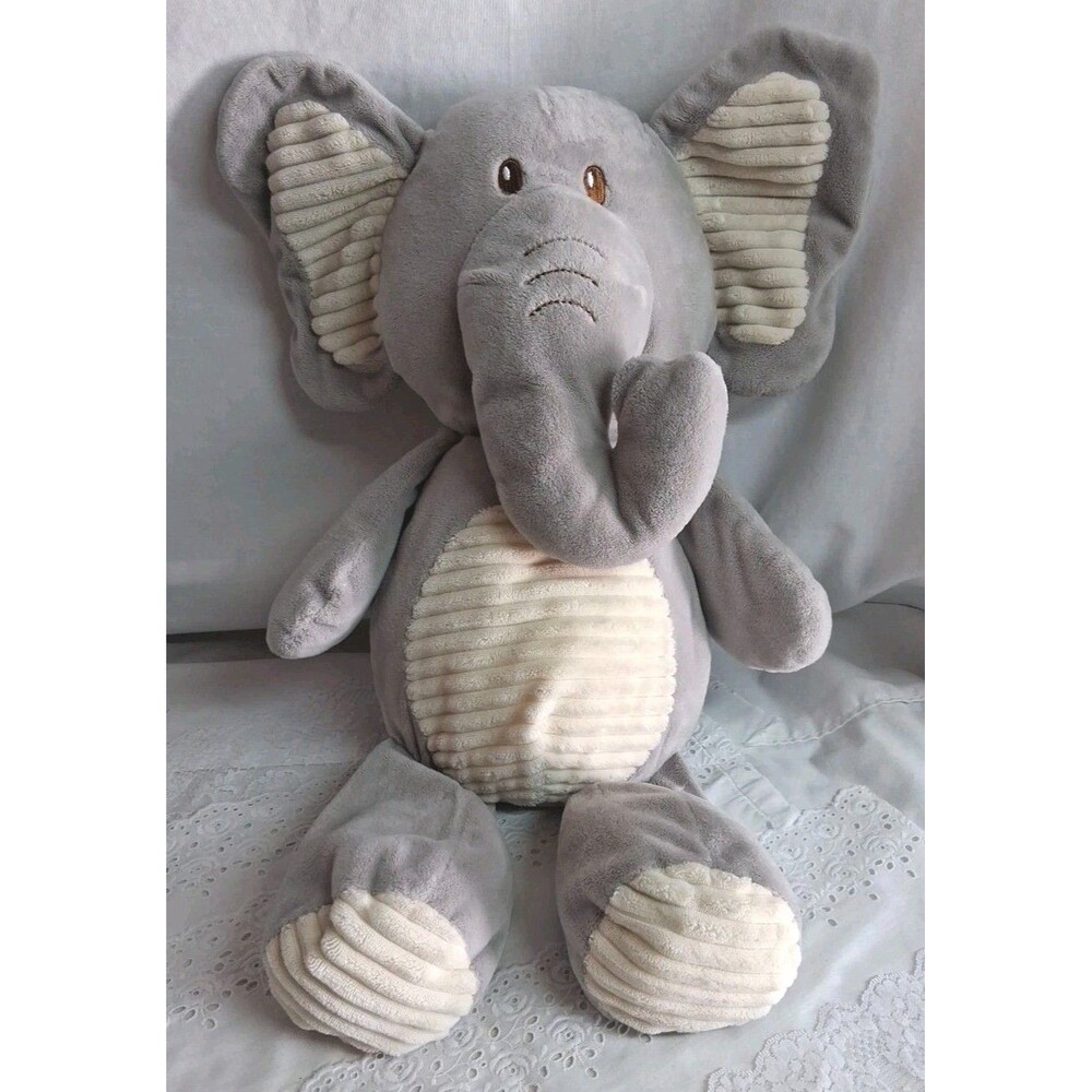 20" Kellytoy Jumbo Stuffed Gray Elephant Rattle Toy Plush